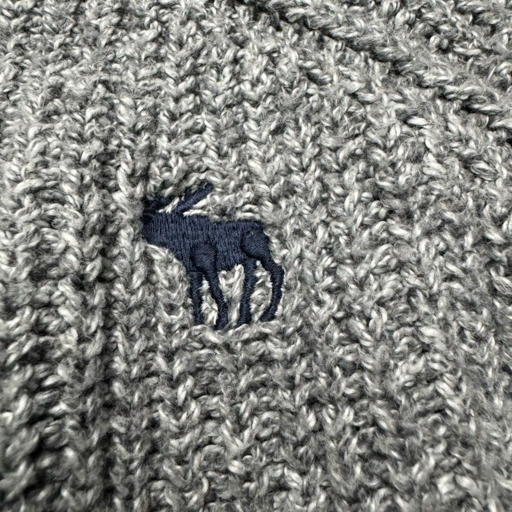 Abercrombie and Fitch Knit Crop Sweater Womens S Gray Long Sleeve Preppy Y2K - Picture 2 of 9